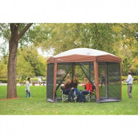 Coleman 12 x 10 Back Home? Instant Setup Canopy Sun Shelter Screen House, 1 Room, Brown