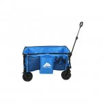 Ozark Trail Camping All-Terrain Folding Wagon with Oversized Wheels, Blue, 23in Height