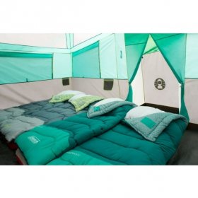 Coleman Tenaya Lake 8 Person Lighted Fast Pitch Cabin Tent, 1 Room, Teal