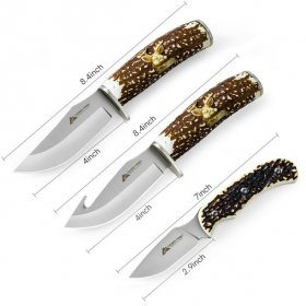 Ozark Trail Fixed Blade Hunting Knife 5-Piece Set