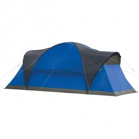 Coleman Montana Spacious 8 Person Cabin Camping Tent w/ Hinged Door, Blue