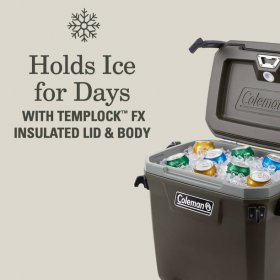 Coleman Convoy High Performance Series 28qt Hard Ice Chest Cooler, Brown, 17.75"' x'13.25" x 19.5"