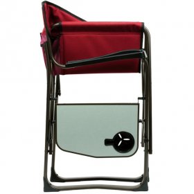 Ozark Trail Director Camping Chair, Red with Side Table, 4lbs Light Weight