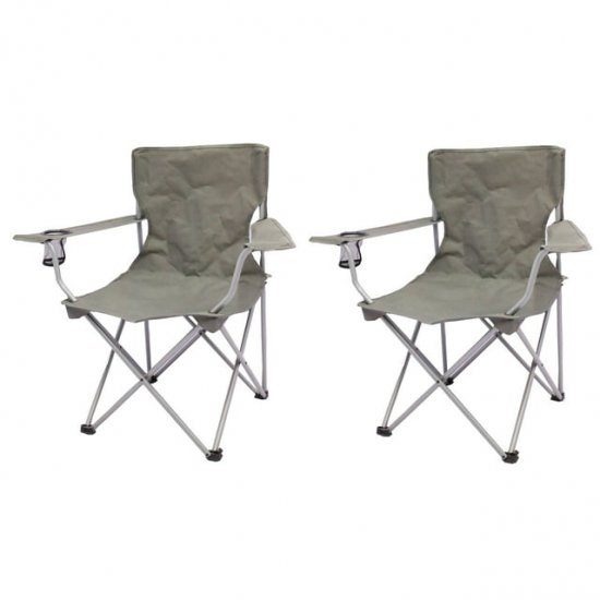 Ozark Trail Quad Folding Camp Chair 2 Pack,with Mesh Cup Holder