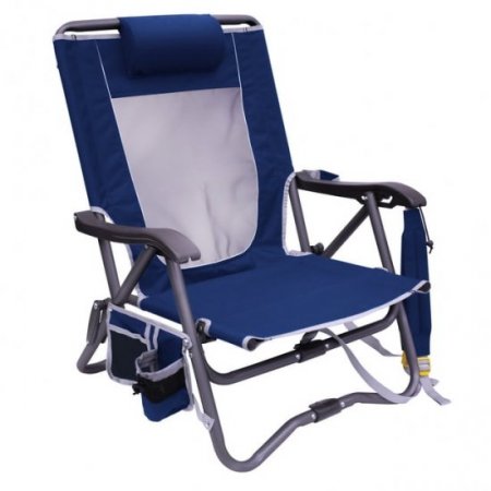 GCI Outdoor Bi-Fold Slim Compact Portable Sports Event Chair, Royal Blue