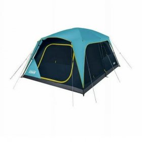 Coleman Skylodge 10 Person Camping Tent with Storage Pockets, Blue/Black