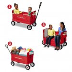 Radio Flyer All Terrain 3-in-1 Off Road EZ Fold Wagon for Kids and Cargo, Red