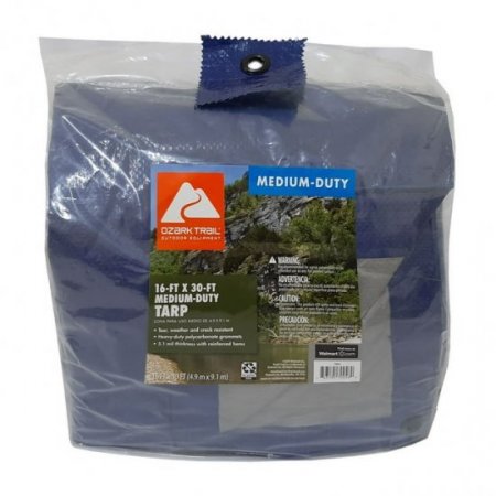 Ozark Trail Medium-Duty Tarp, 16' x 30',Material PE