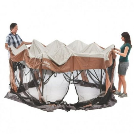 Coleman 12 x 10 Back Home? Instant Setup Canopy Sun Shelter Screen House, 1 Room, Brown