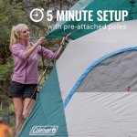 Coleman SKYDOME 6 Person Camping Tent with Mesh Storage Pockets, Evergreen