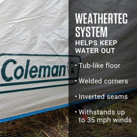 Coleman 4-Person Cabin Tent with Enclosed Screen Porch, Evergreen