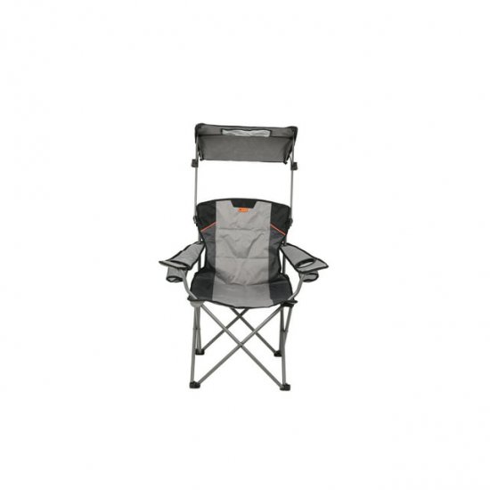 Ozark Trail Camping Chair with Shade, Black and Gray, Adult, Oversized