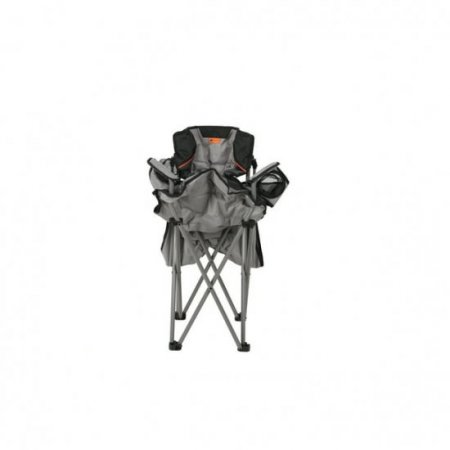 Ozark Trail Camping Chair with Shade, Black and Gray, Adult, Oversized