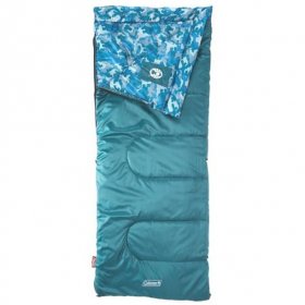 Coleman 45-Degree Cool Weather Rectangular Youth Sleeping Bag, Teal