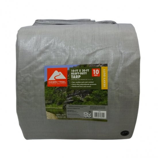 Ozark Trail Heavy-Duty Tarp, 10\' x 20\', Material PE