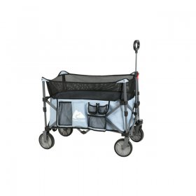 Ozark Trail Adult Height Adjustable Quad Fold Camping Cart Wagon, Blue