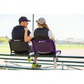 Ozark Trail Extra Wide Stadium Seat with Hooks, Black