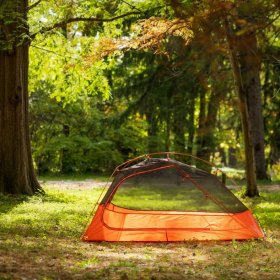 Ozark Trail 1-Person Lightweight Backpacking Tent, 82 in. x 51 in., 3.65 lb. Carry Weight, Orange