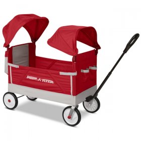 Radio Flyer, Dual Canopy Family Wagon, Adjustable Canopies with Storage Bag, Ages 1.5+ years