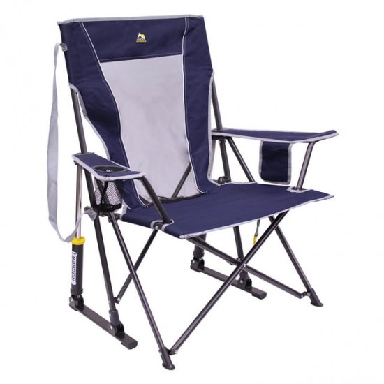 GCI Outdoor Comfort Pro Rocker Folding Rocking Camping Chair, Indigo