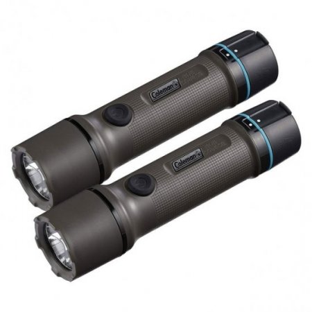 Coleman OneSource Outdoor 600 Lumens Rechargeable Flashlight (2 Pack)