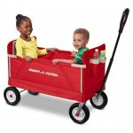 Radio Flyer All Terrain 3-in-1 Off Road EZ Fold Wagon for Kids and Cargo, Red