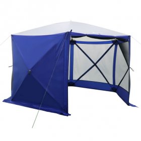 Ozark Trail 6 Hub Outdoor Camping 11'x10'x88.5" Screen House, 1 Room, Blue